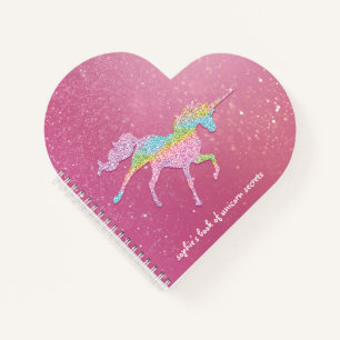 Cahier Paillettes Licorne Arc-en-Ciel Enfant Migno