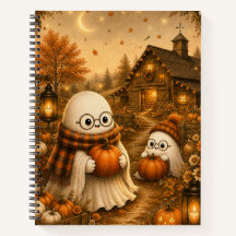Cahier Patch Citrouille Fantôme Mignon