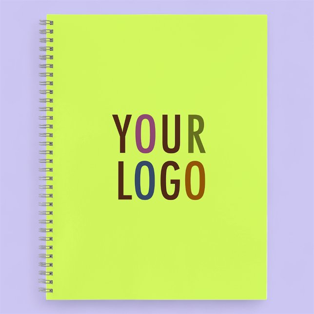 Cahier personnalisé à reliure spirale Logo d'entre (MISOOK Lime Green Spiral Notebook with Logo)