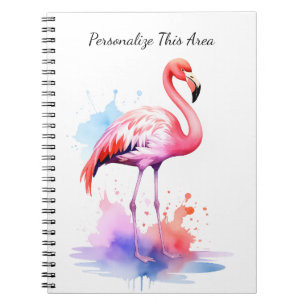 Cahier personnalisé au format aquarelle Flamingo