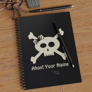 Cahier personnalisé Crâne et os de Pirate Mignon