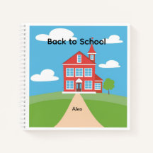 Cahier personnalisé de rentrée scolaire avec bâtim