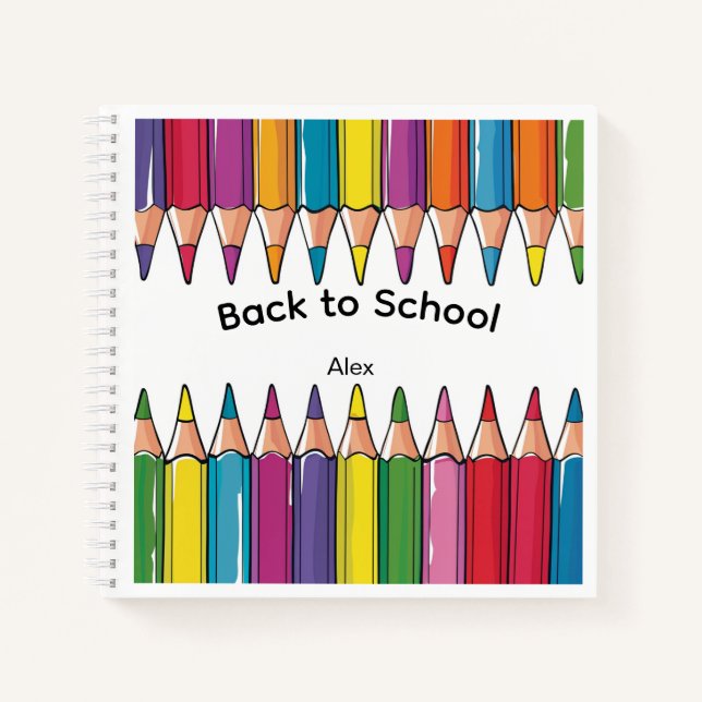 Cahier personnalisé de rentrée scolaire avec crayo (Devant)