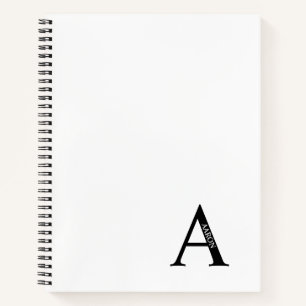 Cahier personnalisé élégant avec monogramme et nom