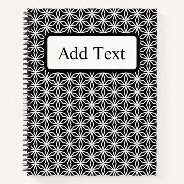 Cahier personnalisé géométrique noir et blanc insp (Devant)