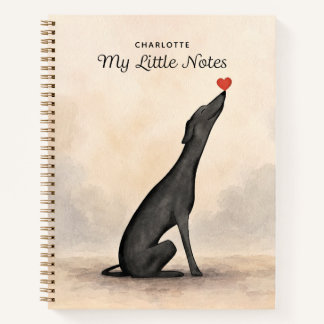 Cahier personnalisé Lévrier avec nom
