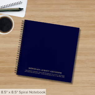 Cahier personnalisé marine et bleu design typograp