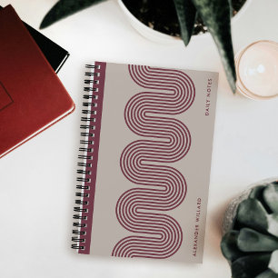 Cahier personnalisé moderne aux lignes ondulées pr