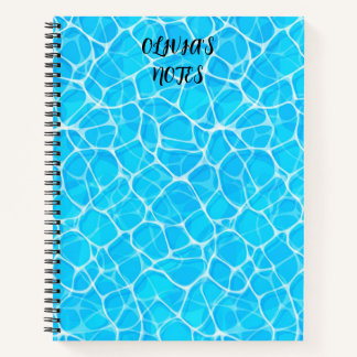 Cahier personnalisé motif eau de piscine bleue