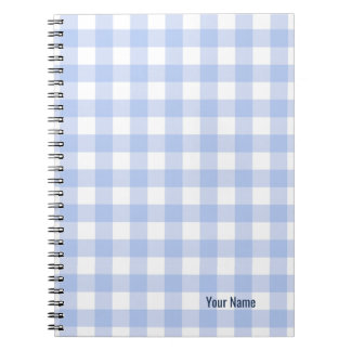 Cahier personnalisé motif Gingham bleu