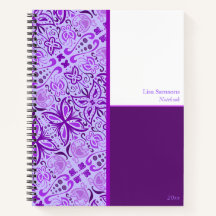 Cahier personnalisé Papillons Violets