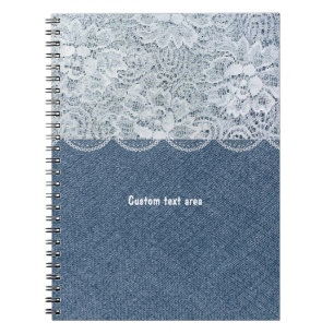 Cahier Personnalisé Rustique Denim & Lace