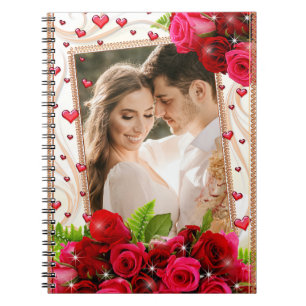 Cahier personnalisé spirale romantique