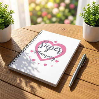 Cahier personnalisé Super Maman, meilleur cadeau p