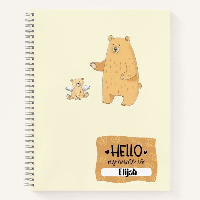 Cahier personnalisé sur le thème de l'ours – Rentr (Devant)