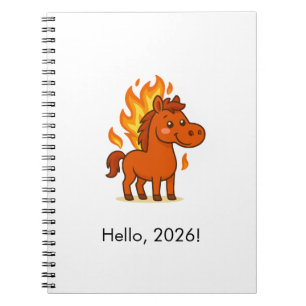 Cahier photo en spirale avec un cheval rouge