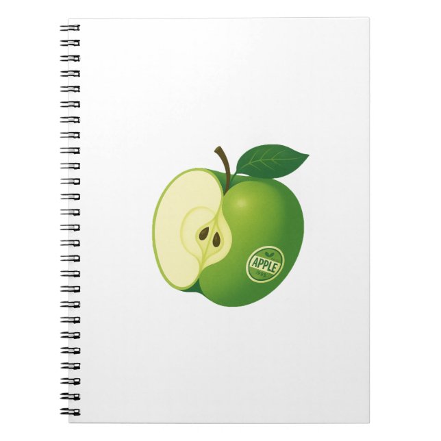 Cahier photo en spirale avec une pomme verte (Devant)