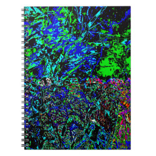 Cahier photo spirale abstrait pailleté bleu, Joie 