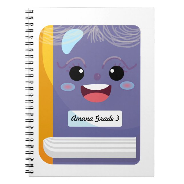 Cahier pour enfant de CM1 visage drôle (Devant)
