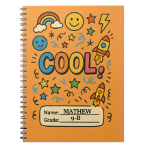 Cahier pour les enfants cools – Nom et niveau pers