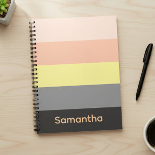 Cahier rayé à bloc de couleur personnalisé pêche e