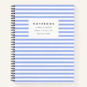 Cahier rayé moderne bleu poudre