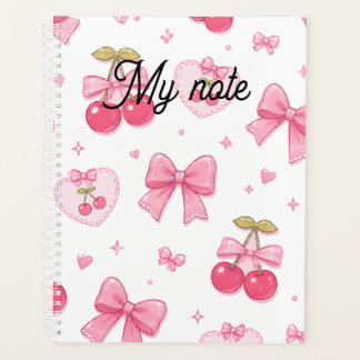 Cahier Rubans Roses et Cerises Mignons | Coquet Ka