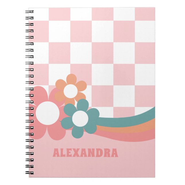 Cahier scolaire Fille Rose personnalisé (Devant)