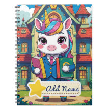 Cahier scolaire licorne mignonne modifiable