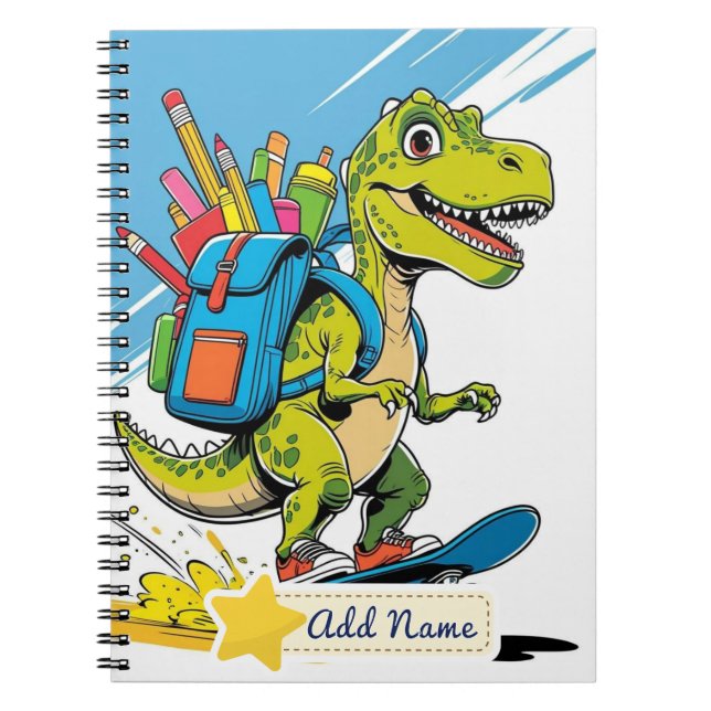 Cahier Scolaire Modifiable sur les Dinosaures (Devant)