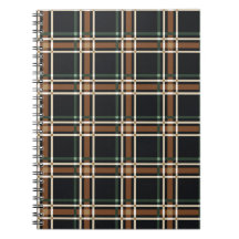 Cahier spiralé à carreaux tartan Académie sombre