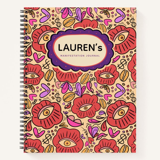 Cahier spiralé à motif floral Lucky Eye (Devant)