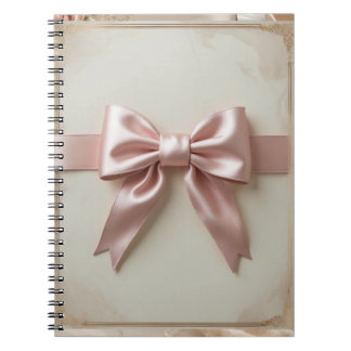 Cahier spiralé à noeud papillon rose Coquette
