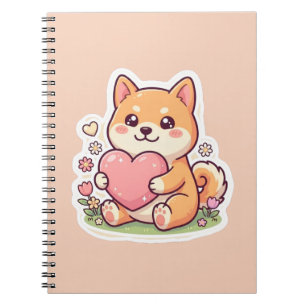 Cahier Spirale Chien Shiba Inu Kawaii Mignon
