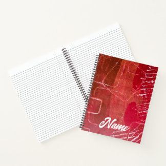 Cahier spiralé collage imprimé gel rouge