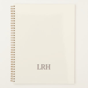 Cahier Spirale Élégant Minimaliste Monogramme Ivoi