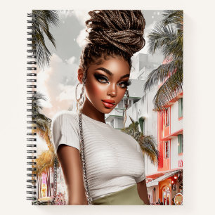 Cahier Spirale Fille Glamour Tresses Néon
