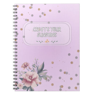 Cahier Spirale Fleurie Violet Clair Féminin