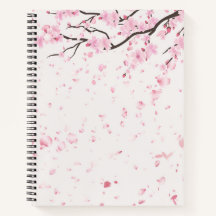 Cahier spiralé floral élégant de printemps Cerisie