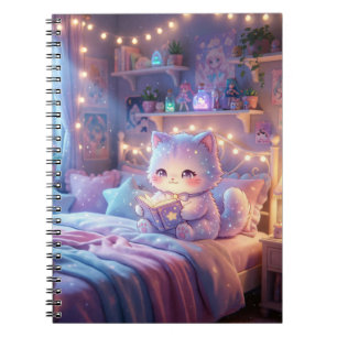 Cahier Spirale Kawaii Chat Rêveur