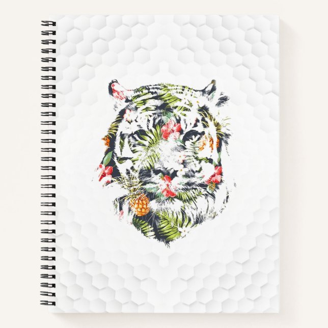 Cahier Spirale Papier Millimétré TIGRE TROPICAL (Devant)