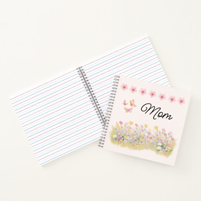 Cahier Spirale Papillon Fleur Sauvage Personnalisé (Intérieur)