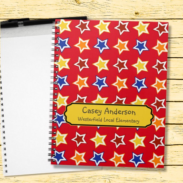 Cahier Spirale Personnalisé Étoiles Colorées (Créateur téléchargé)