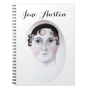 Cahier spiralé portrait aquarelle de Jane Austen.