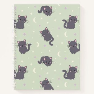 Cahier Spirale Sage Chats Gris Mignons