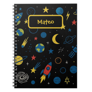 Cahier Thème Espace avec Fusée et Gribouillage de