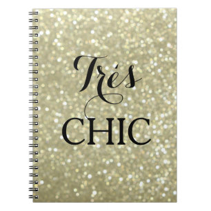 Cahier très chic à l'or étincelant