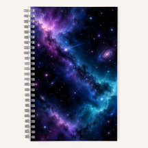 Cahier Violet Bleu Céleste Journal Cosmique