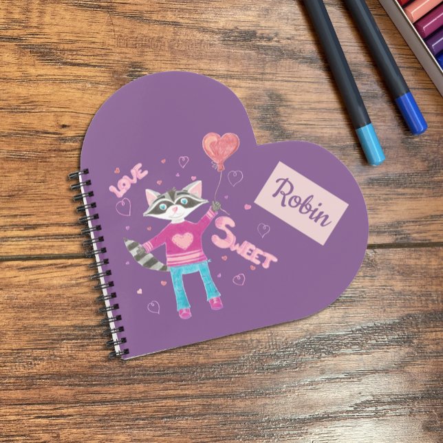 Cahier violet personnalisé pour enfant avec un rat (Créateur téléchargé)