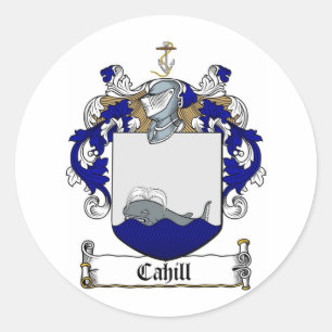 CAHILL FAMILY CREST -  CAHILL COAT OF ARMS CLASSIC ROUND STICKER